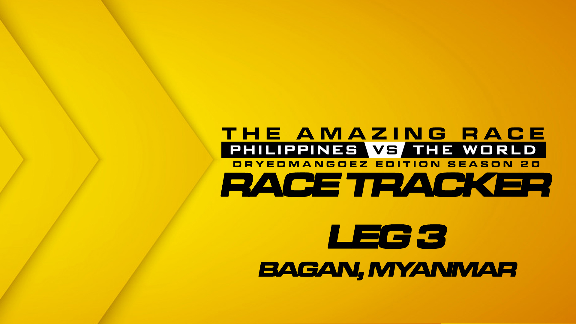 The Amazing Race Philippines vs The World (DryedMangoez Edition Season 20) Race Tracker – Leg 3