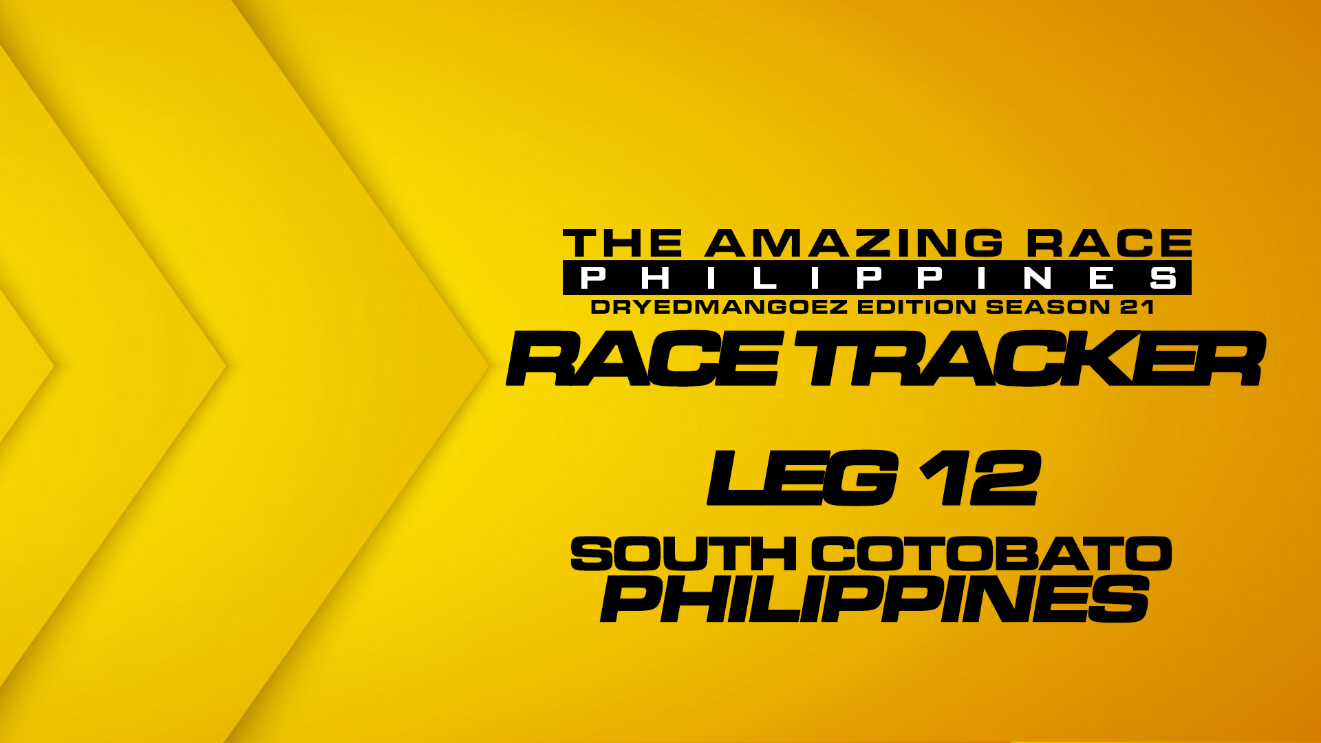 The Amazing Race Philippines: DryedMangoez Edition Season 21 Race Tracker – Leg 12