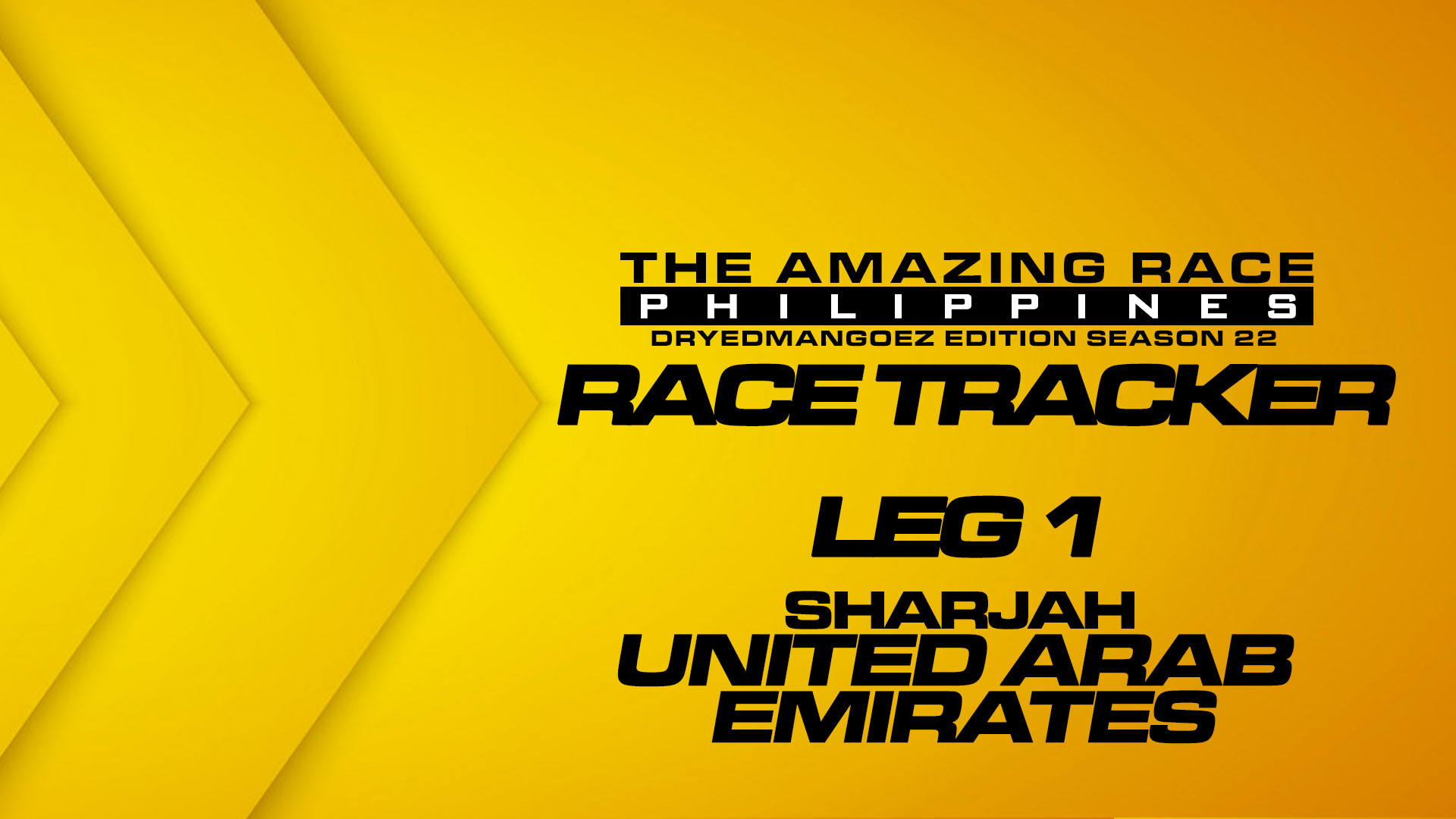 The Amazing Race Philippines: DryedMangoez Edition Season 22 Race Tracker – Leg 1