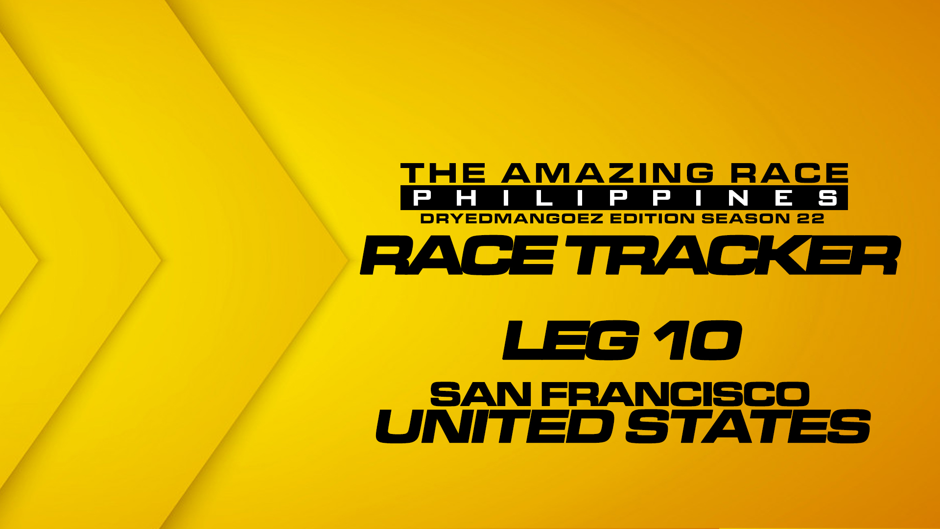 The Amazing Race Philippines: DryedMangoez Edition Season 22 Race Tracker – Leg 10