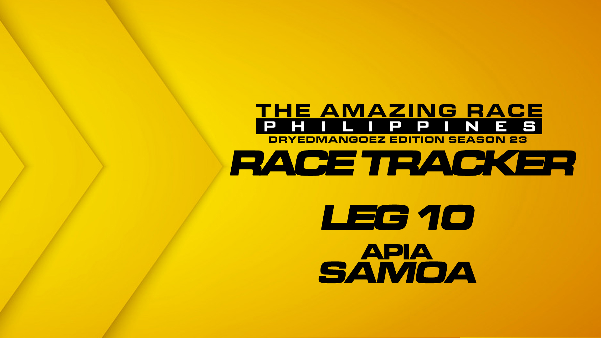 The Amazing Race Philippines: DryedMangoez Edition Season 23 Race Tracker – Leg 10