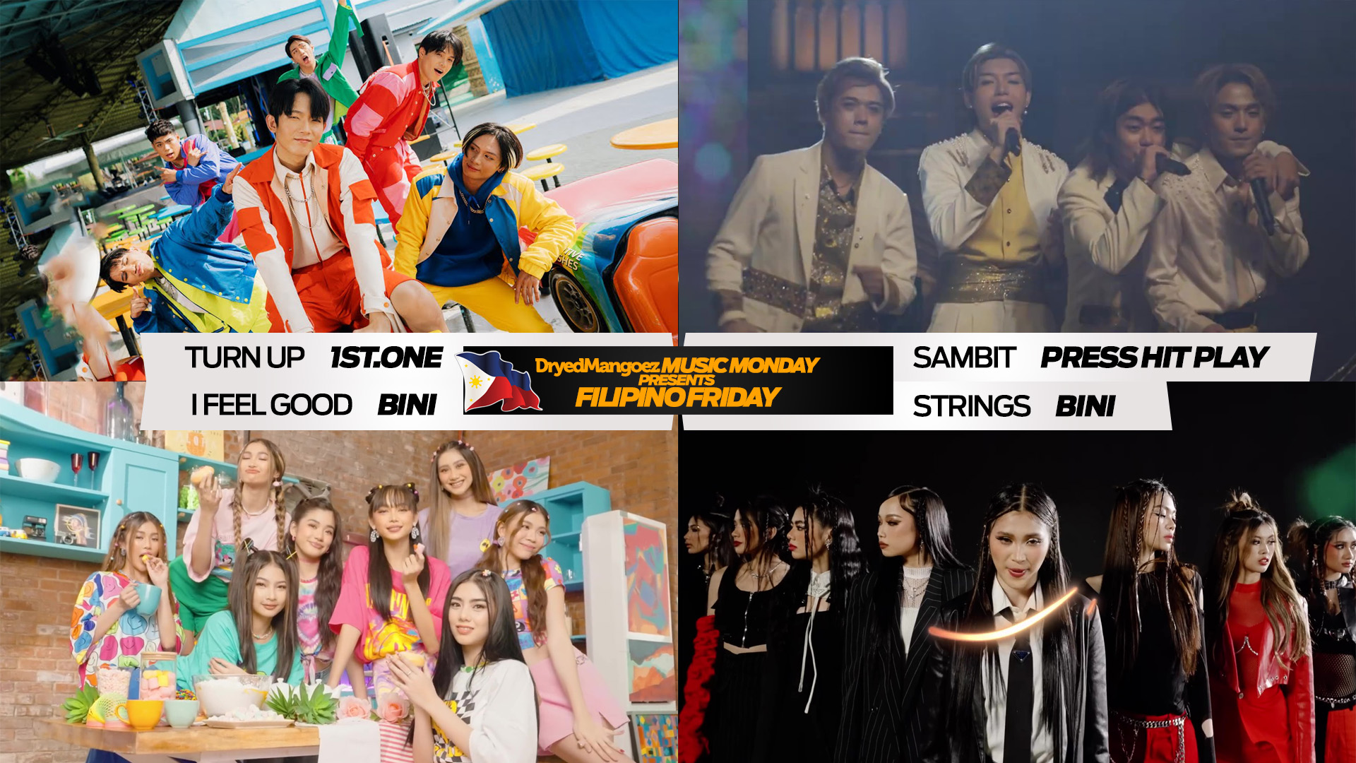 Music Monday Presents Filipino Friday, October 7, 2022 – 1st.One, Press Hit Play, BINI