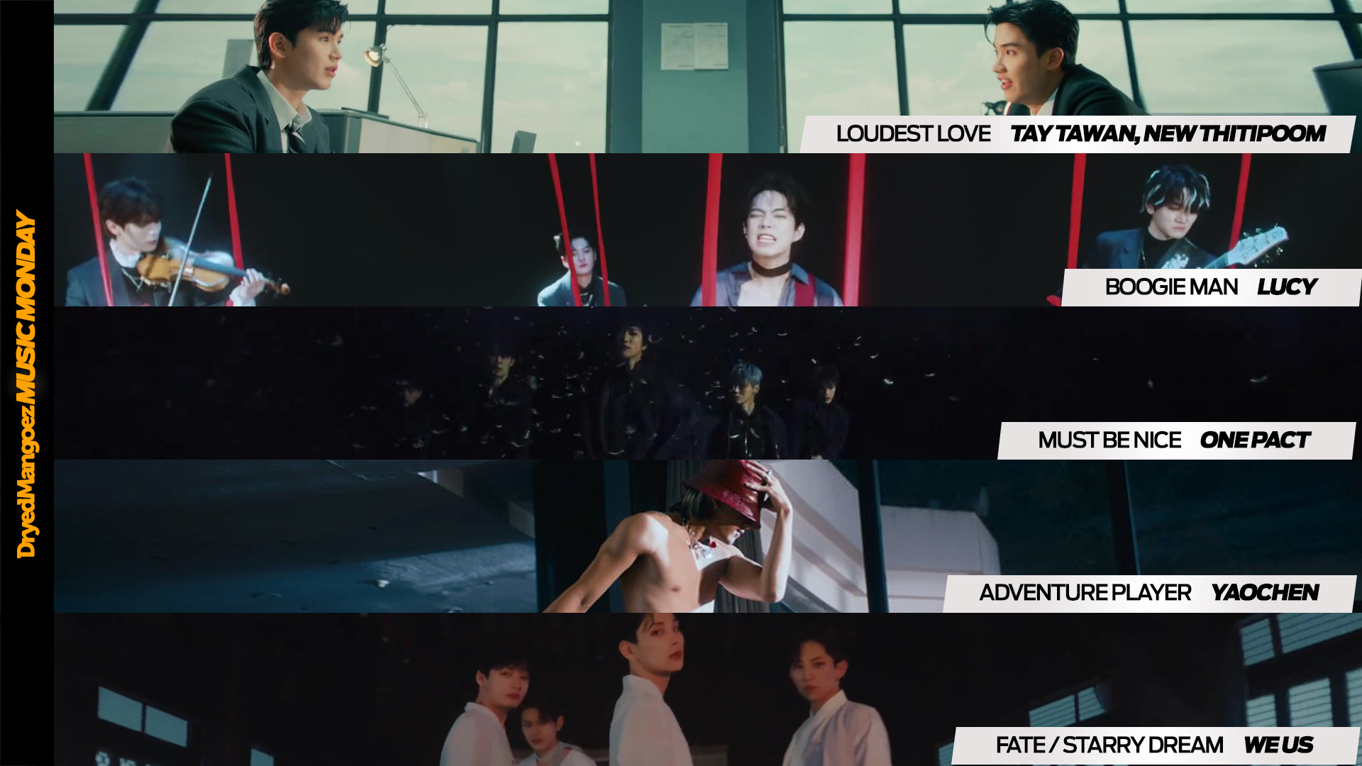 Music Monday, December 11, 2023 – Tay Tawan & New Thitipoom, LUCY, ONE PACT, Yaochen, WE US