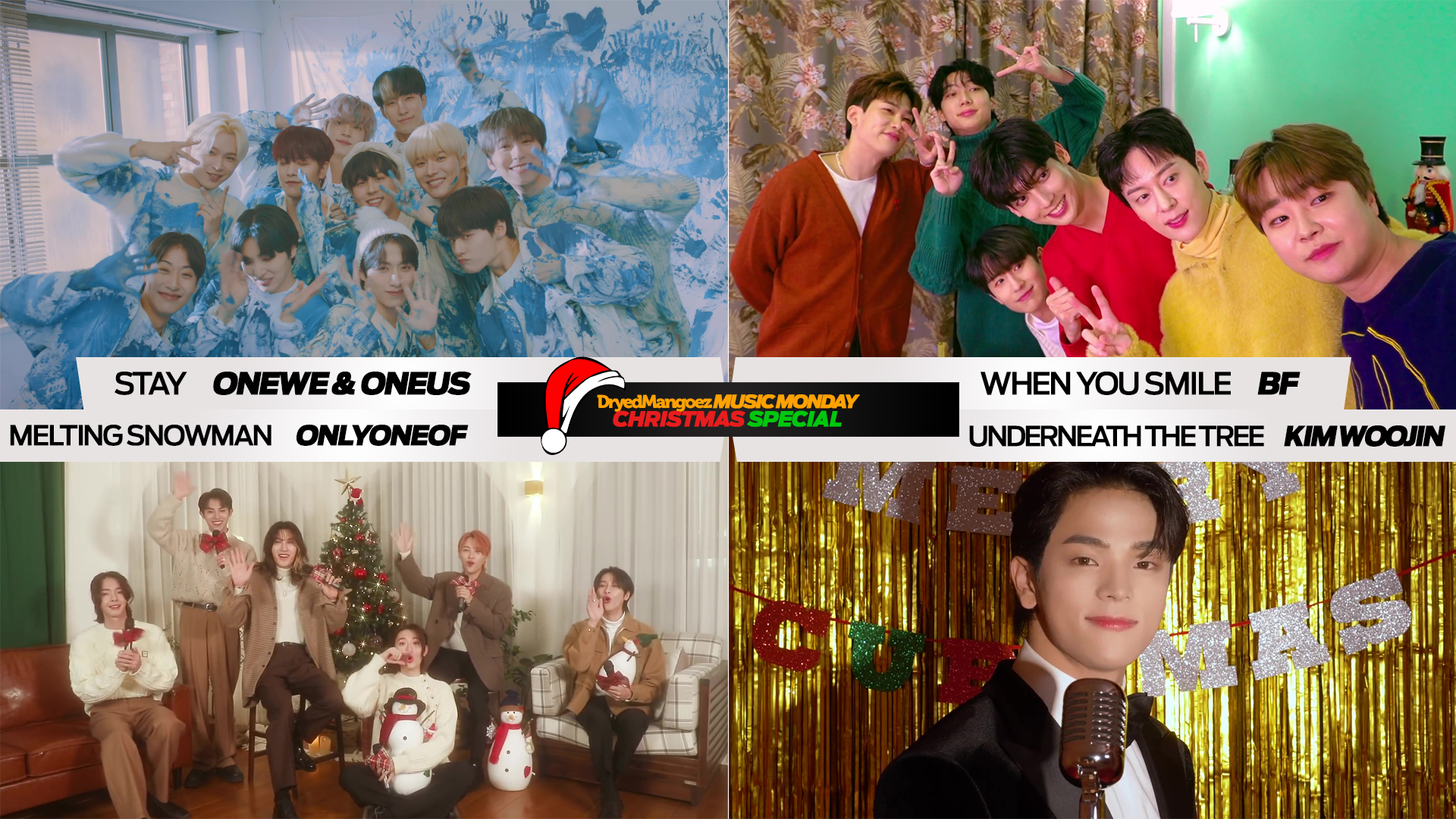 Music Monday Christmas Special – Four Christmas Treats from ONEWE & ONEUS, BF, OnlyOneOf, Kim Woojin